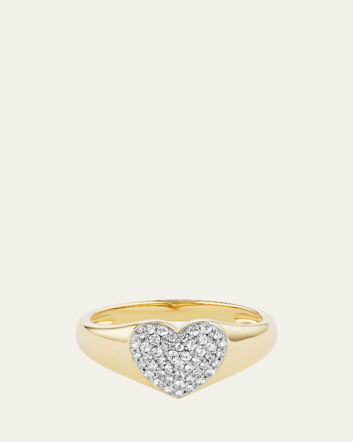 18K Yellow Gold Lucy Diamond Signet Ring