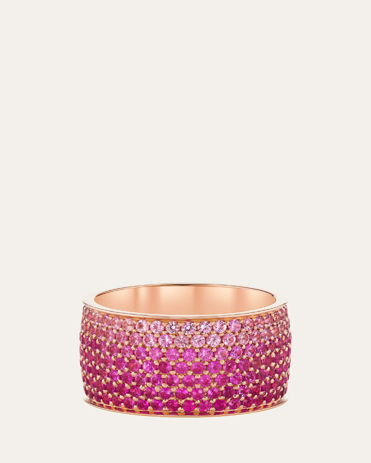 Flamingo Ombre 18K Yellow Gold Multi Sapphire Ring