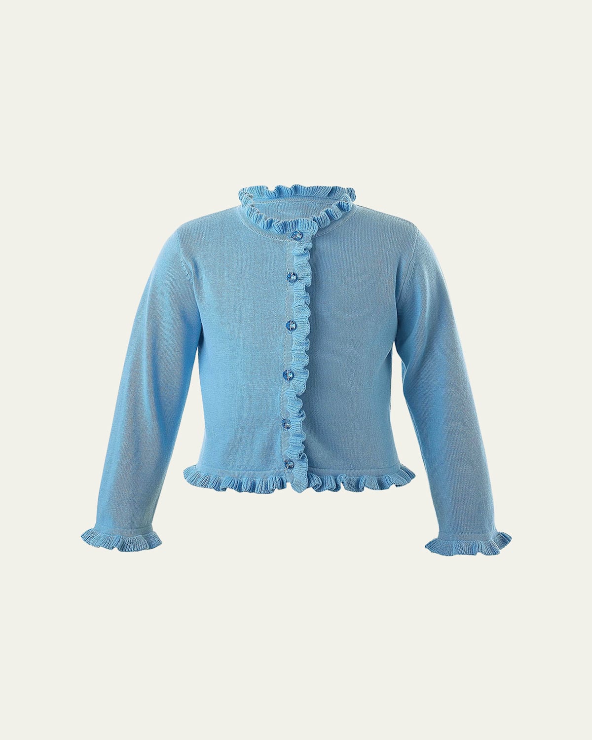 Rachel Riley Girl's Frill Cardigan In Blue