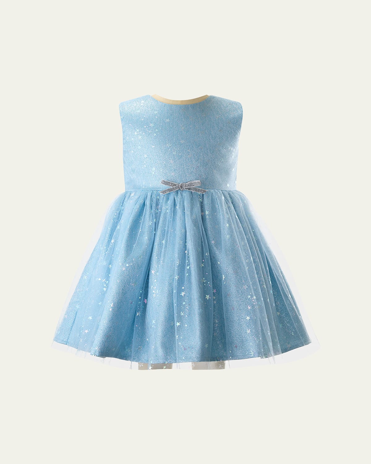 Rachel Riley Girl's Sparkle Star Tulle Dress In Blue