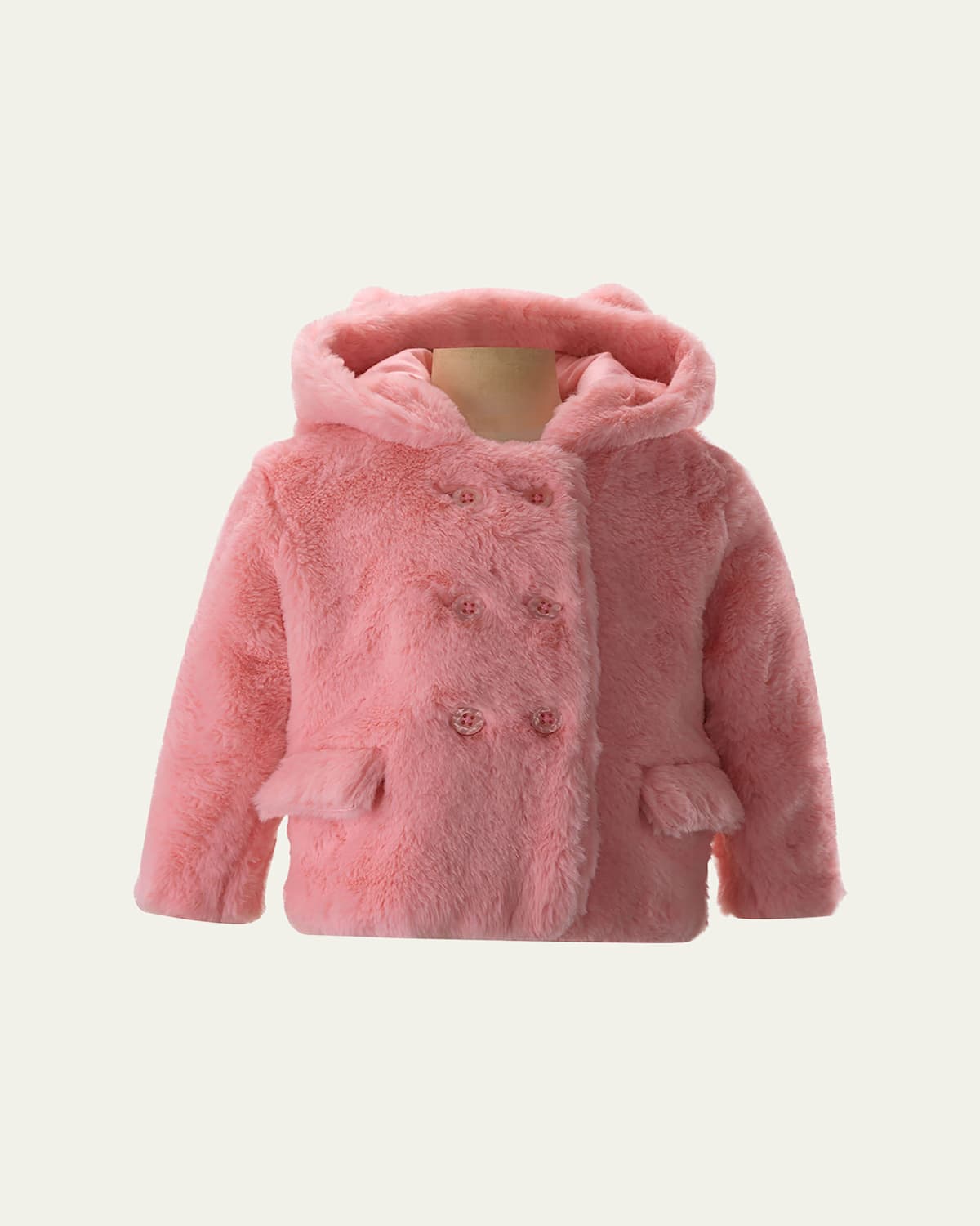 Rachel Riley Girl's Hooded Teddy Coat In Pink
