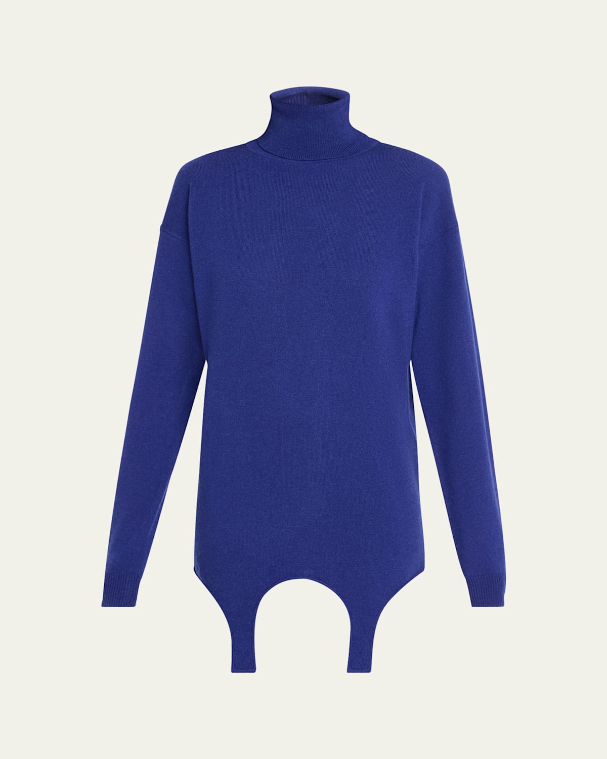 Saint Laurent Women Cashmere Sweater With Garter Detail In Nuit