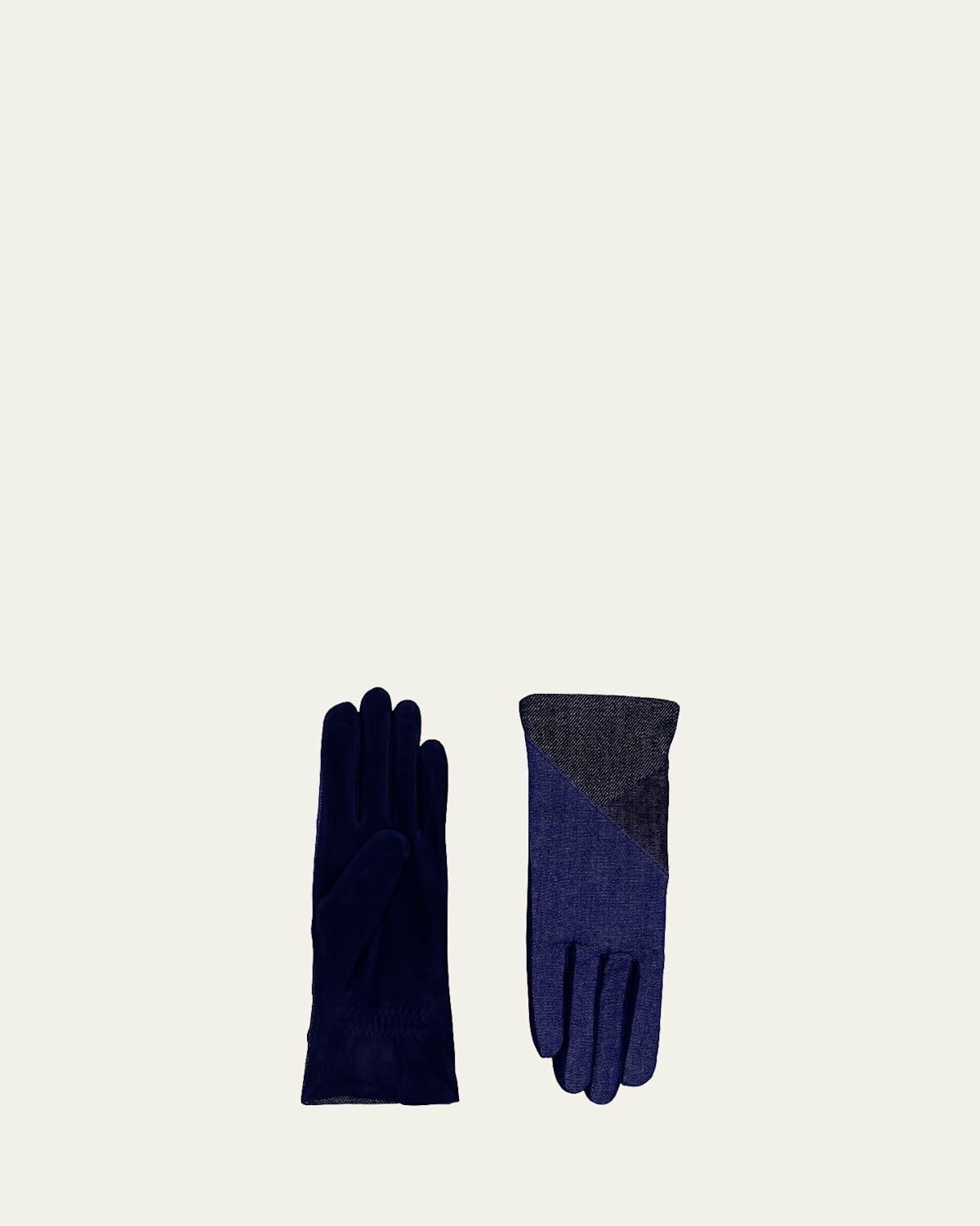 Suede Denim Gloves