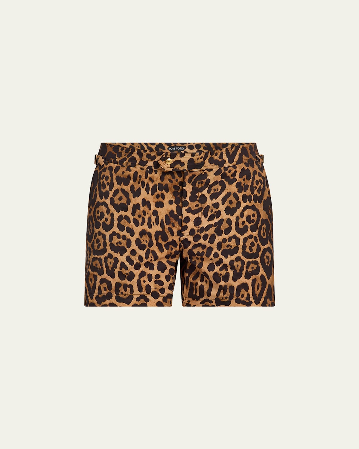 Men's Slim Fit Leopard-Print Swim Shorts
