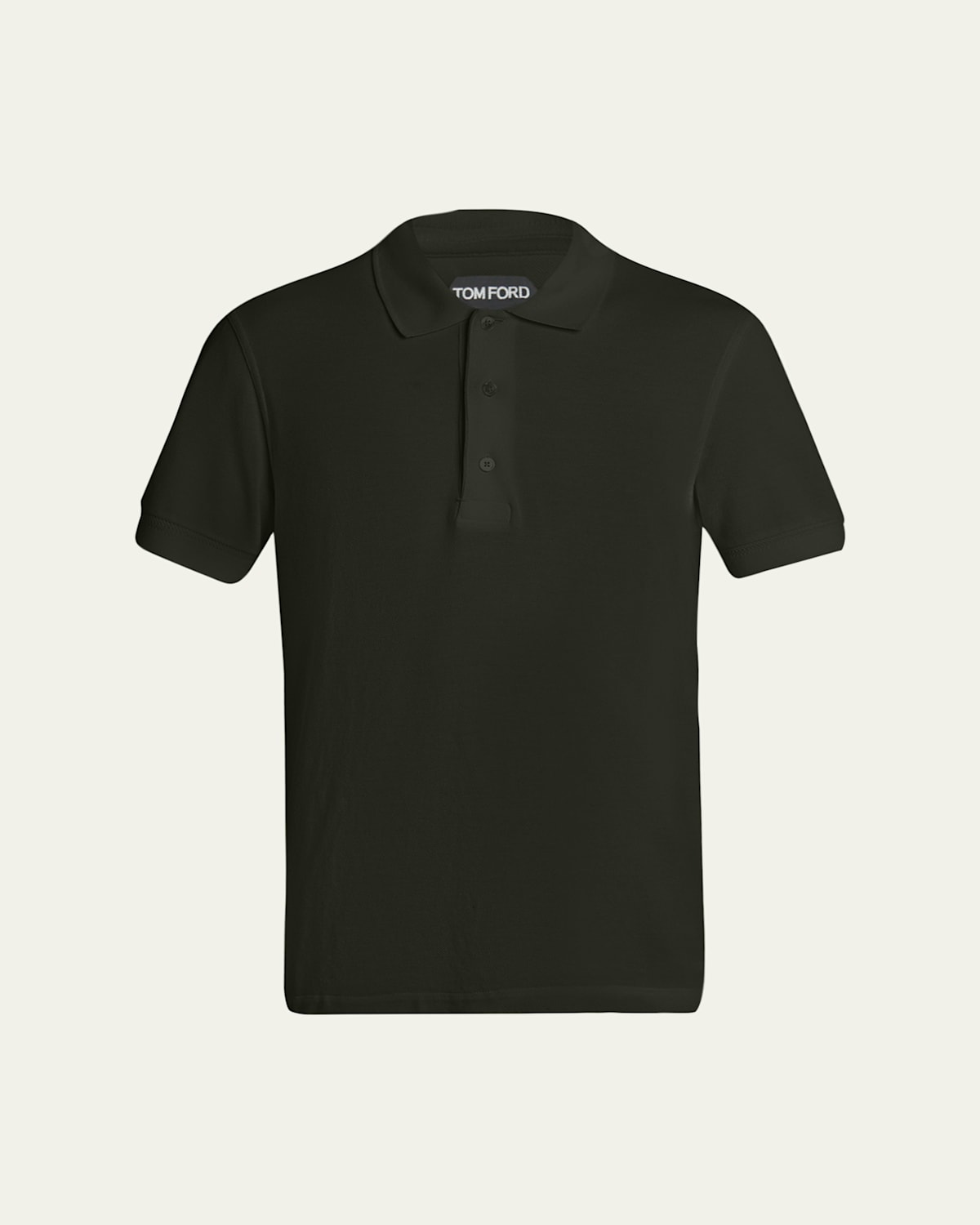Tom Ford Men's Lyocell Pique Polo Shirt In Black