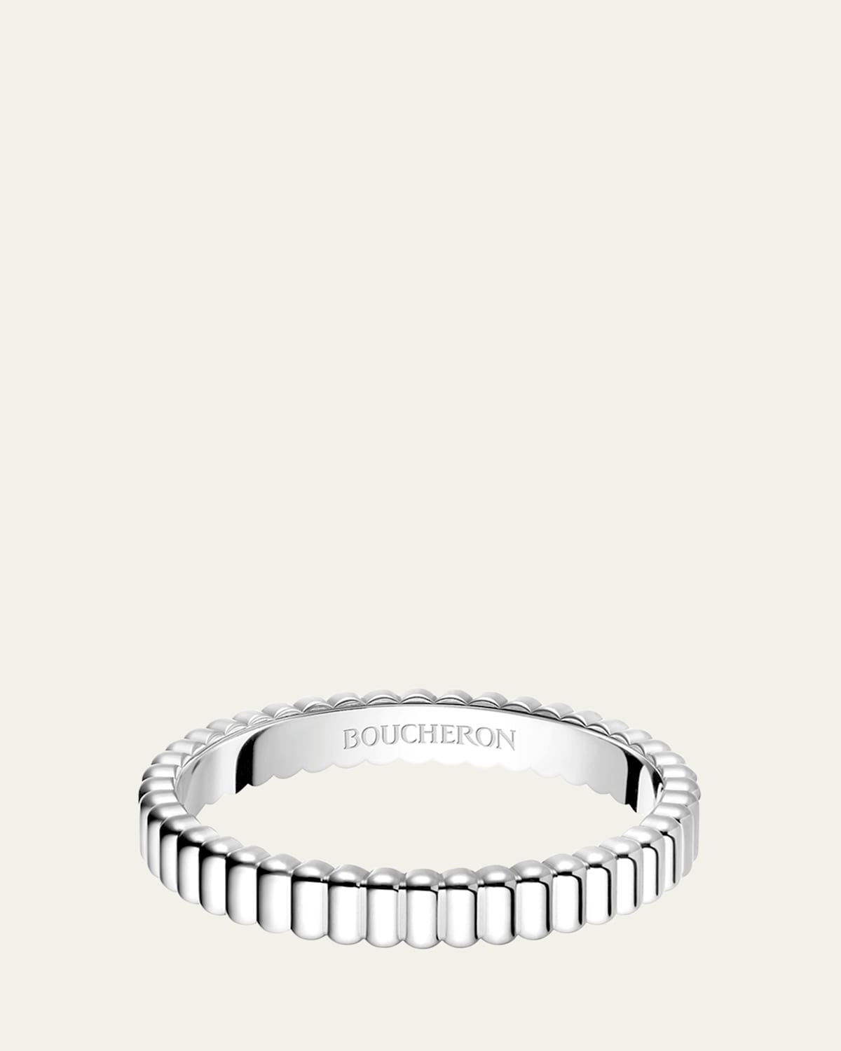 18K White Gold Grosgrain Wedding Band