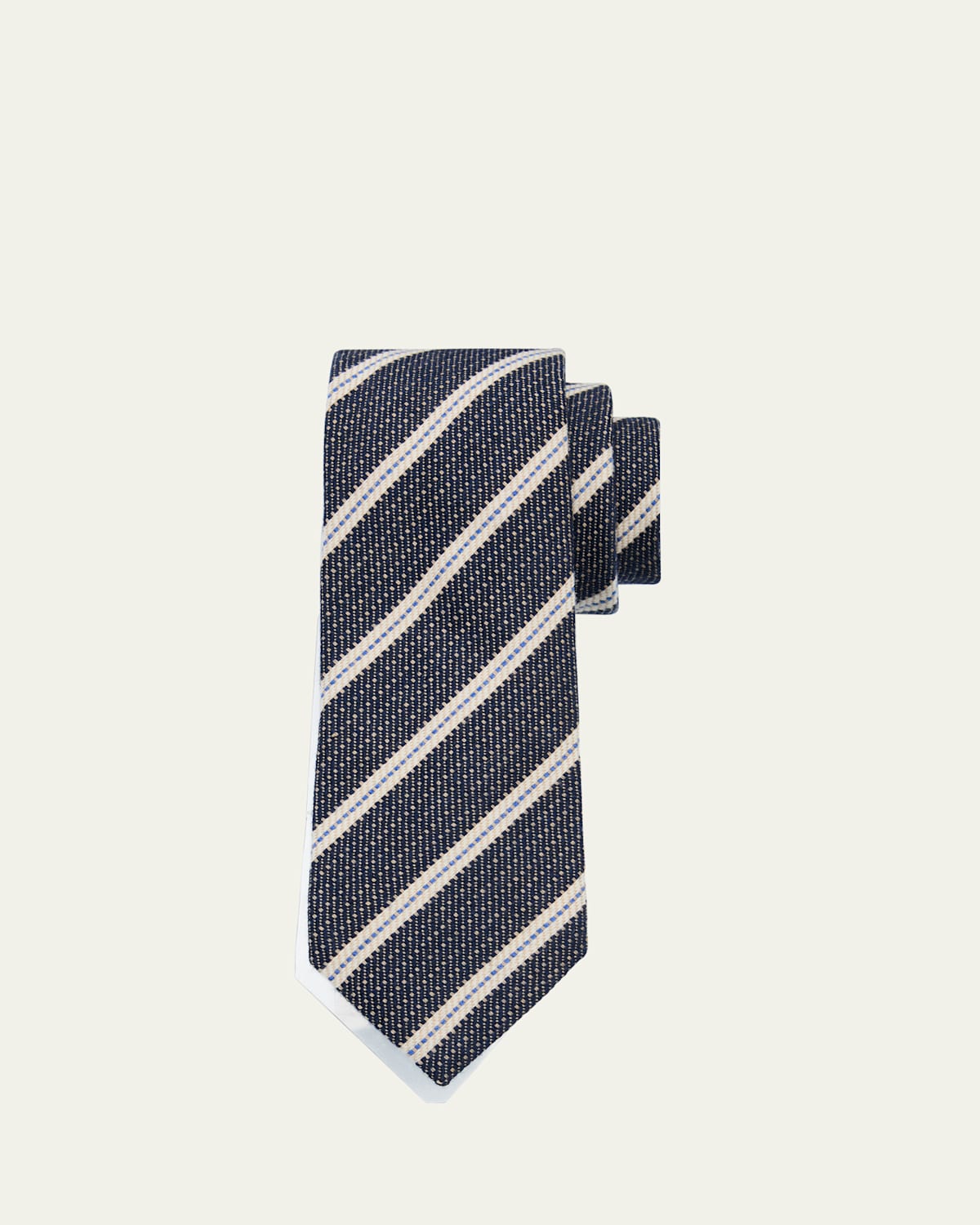 ZEGNA MEN'S WOOL JACQUARD STRIPE TIE