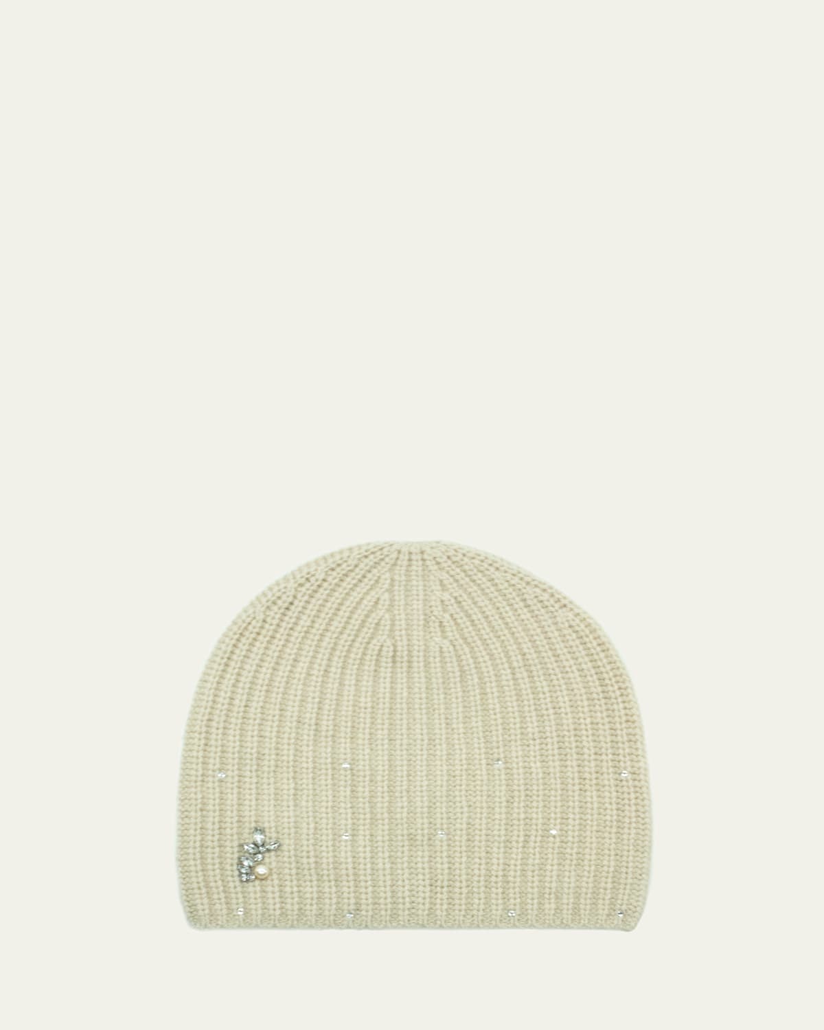 Portolano Knit Stone Embellished Cashmere Beanie