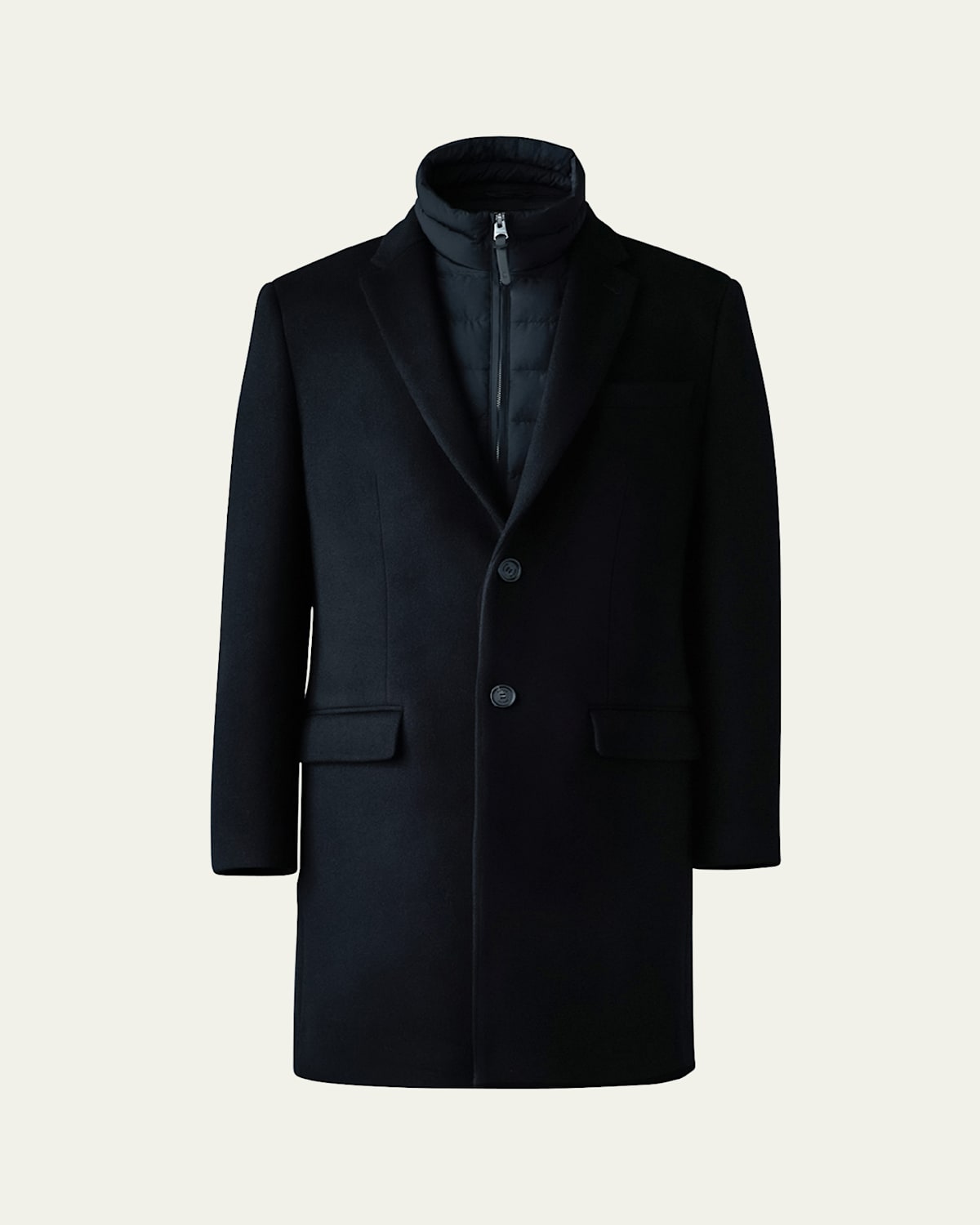 Mackage 3-in-1 Wool Coat With Removable Down Liner In Black