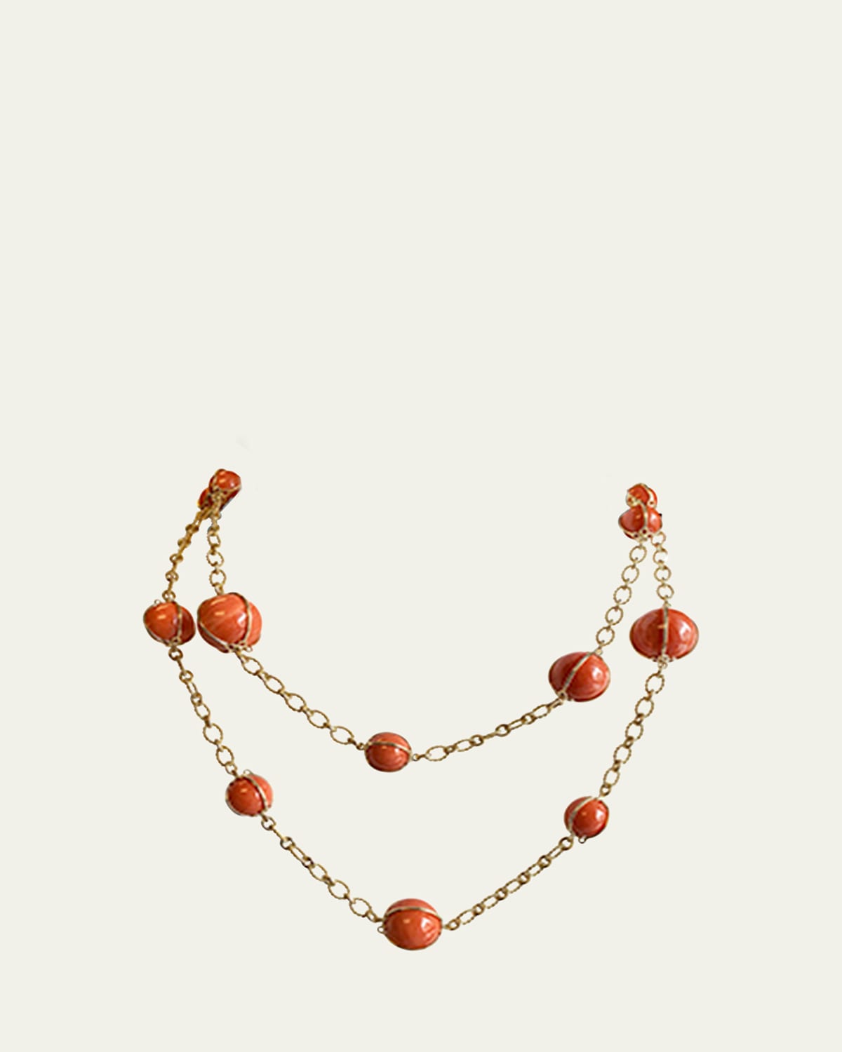18K Yellow Gold Coral Bubble Necklace