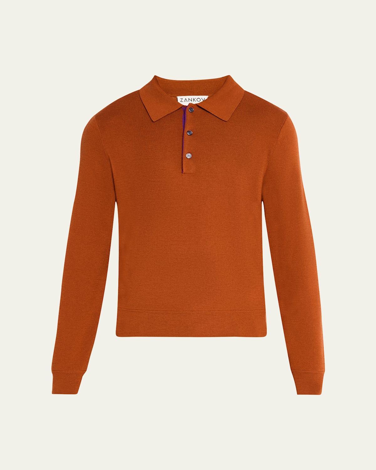 Men's Vertical Block Stripe Polo Sweater
