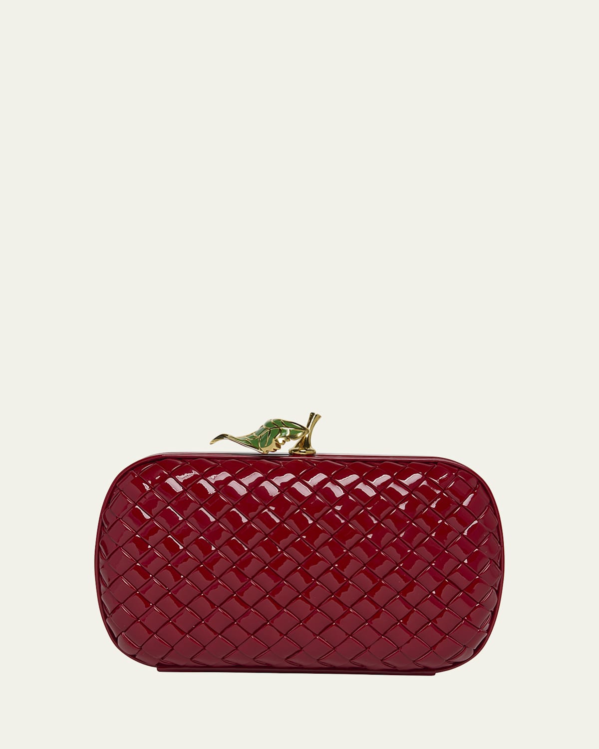 Bottega Veneta Knot Intrecciato Woven Leather Shoulder Bag In Apple Candy