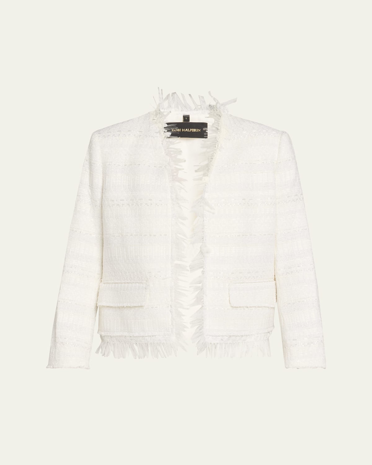 Harper Fringe-Trim Tweed Jacket
