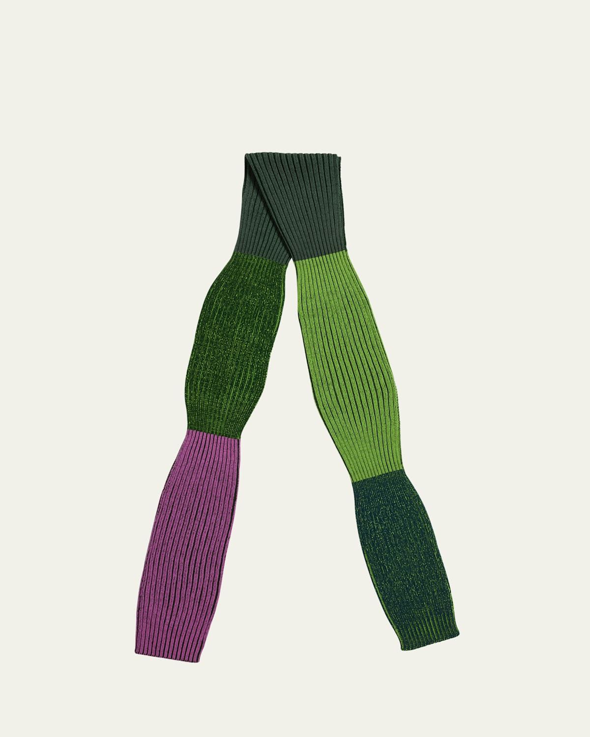 Men's Drawing Ribbed Wool Scarf