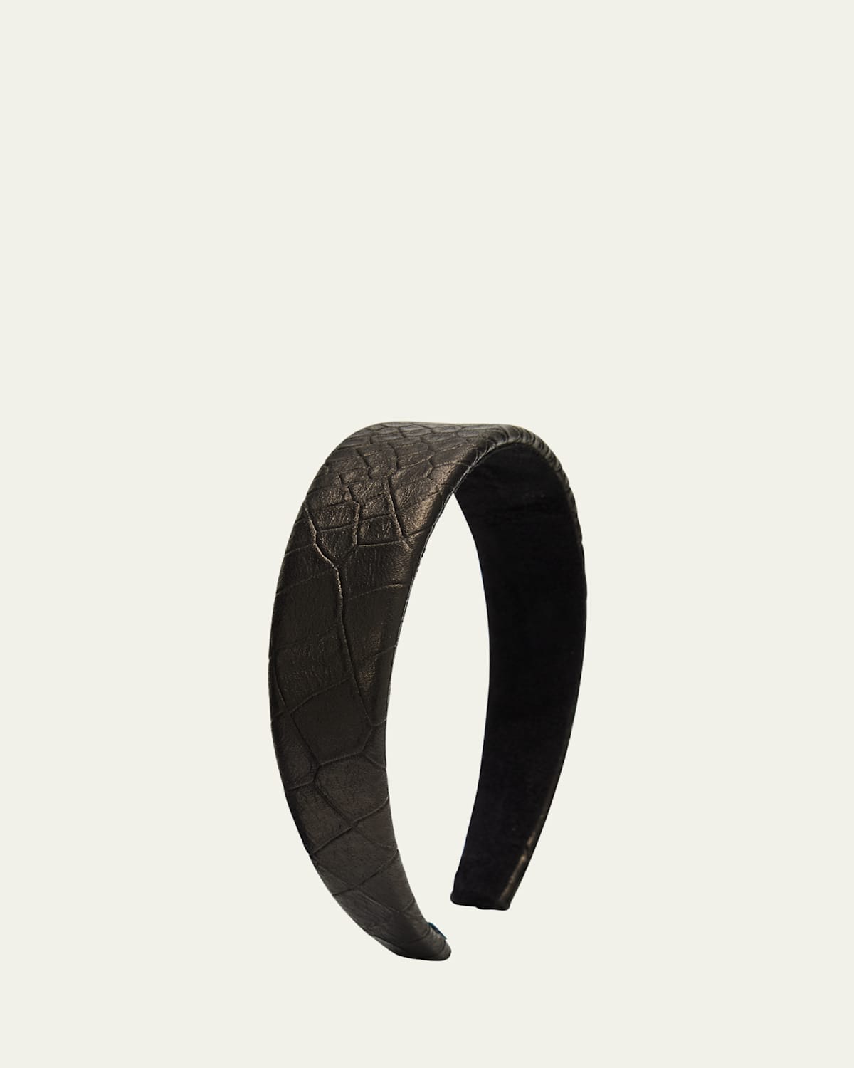 Shiny Crocodile Leather Headband