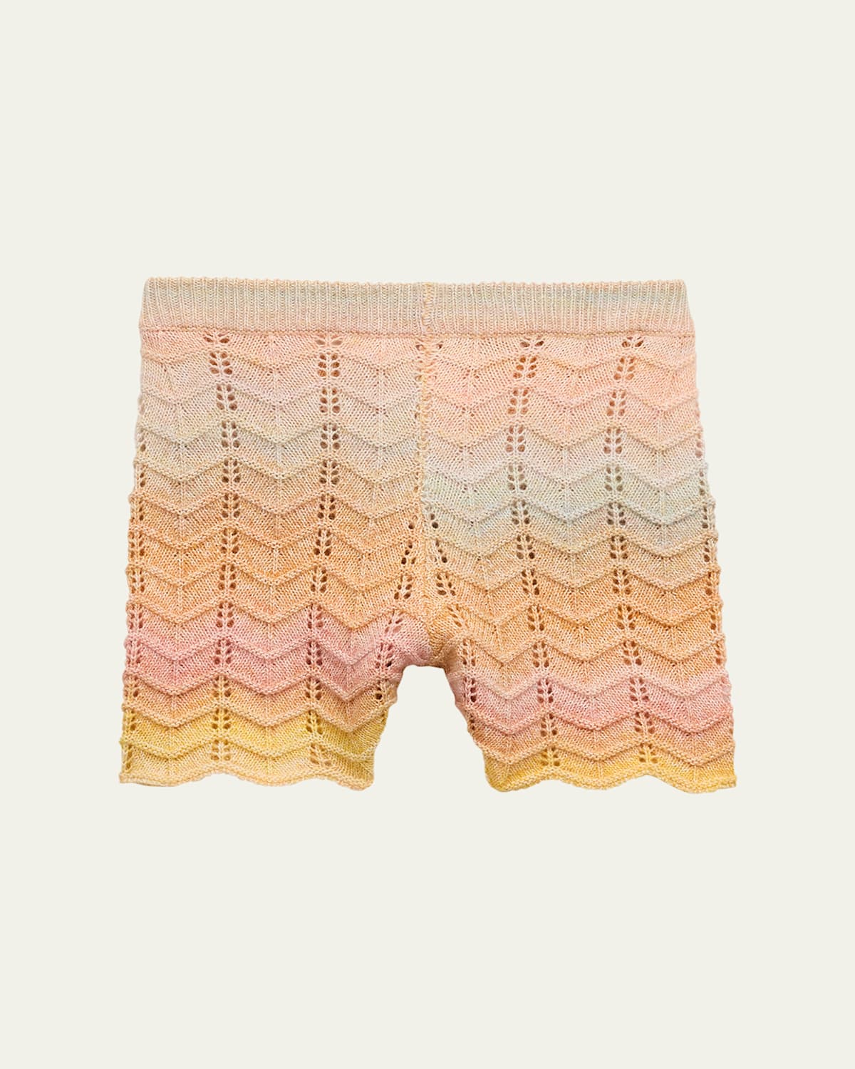 Zimmermann Girl's Tallow Chevron Knit Shorts In Multi