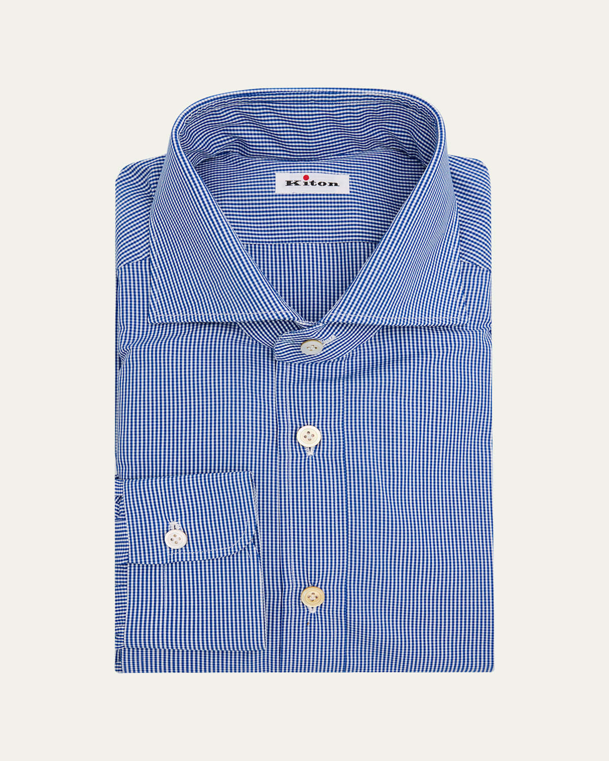 Men's Cotton Micro-Gingham Dress Shirt