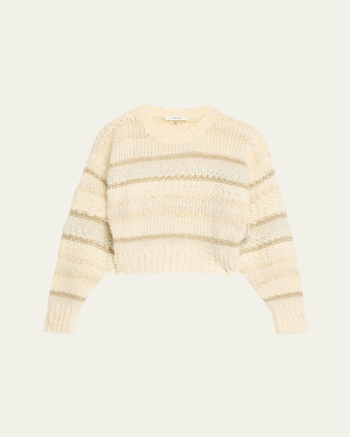 Frame Textured Stripe Sweater In Cream Multi