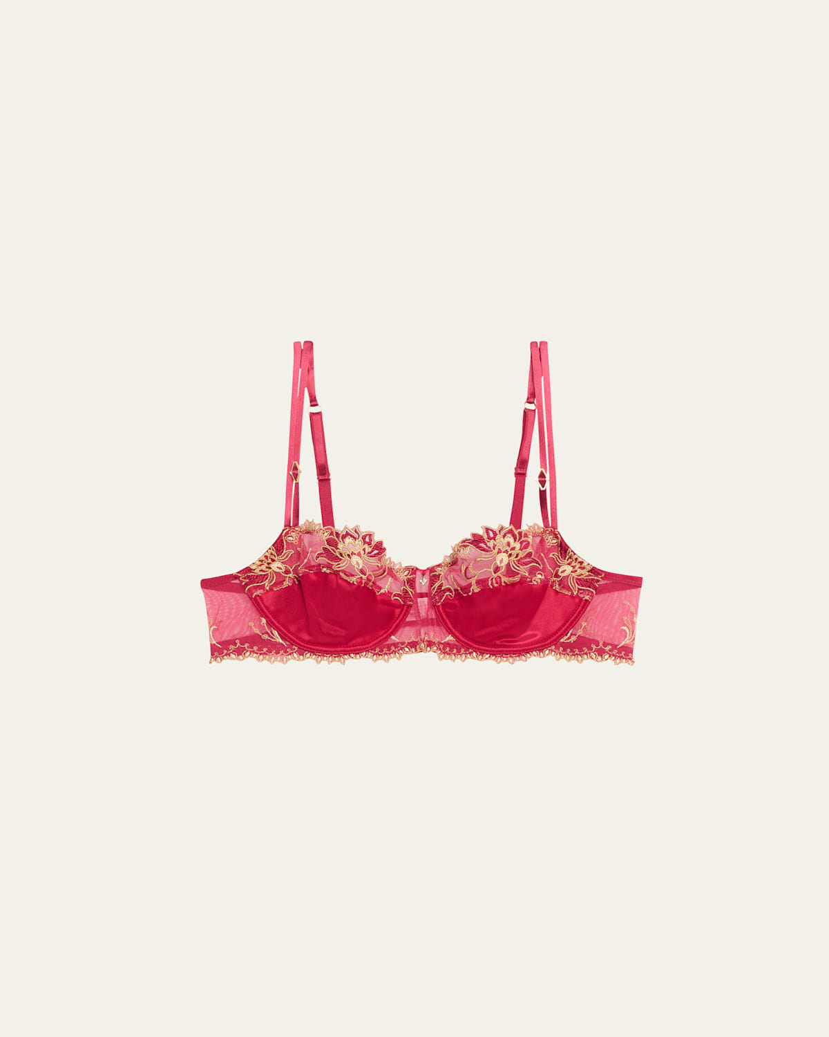 Embroidered Lace Demi Bra
