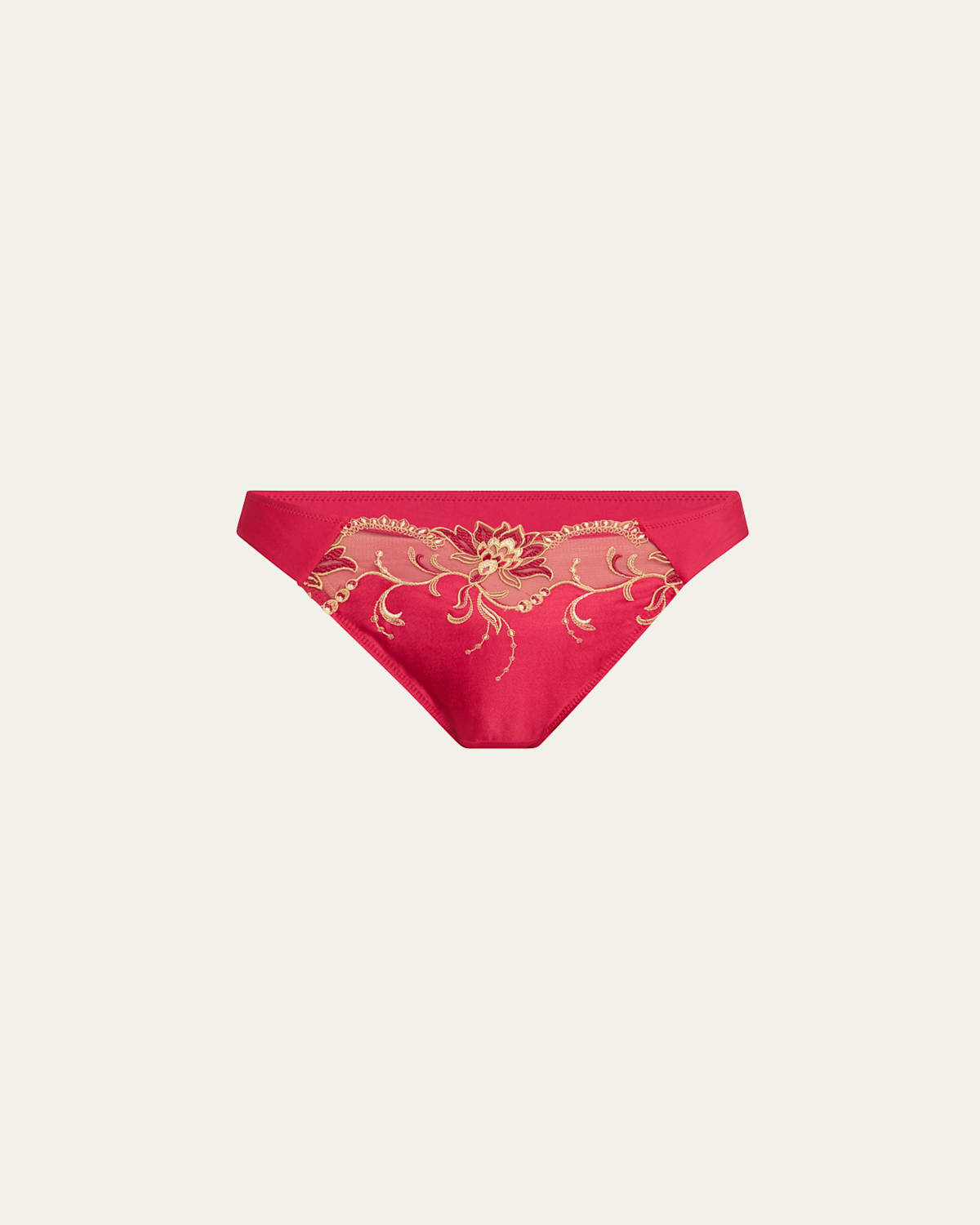 Eblouissante Icone Embroidered Satin Thong