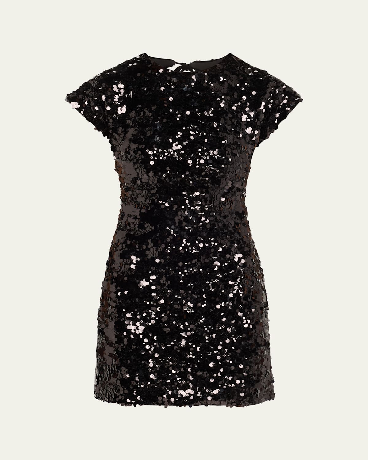 Ganni Sequined Velvet Mini Dress In Black