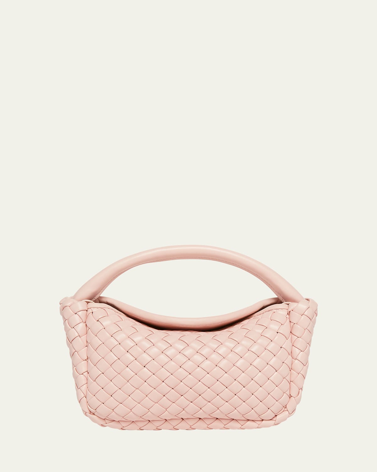 Bottega Veneta Mini Lambskin Cobble Top-handle Bag In Cameo