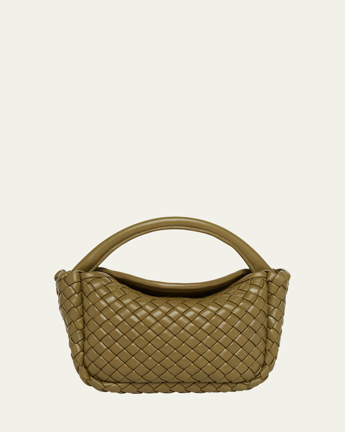 Bottega Veneta Cobble Mini Leather Top-handle Bag In Algae