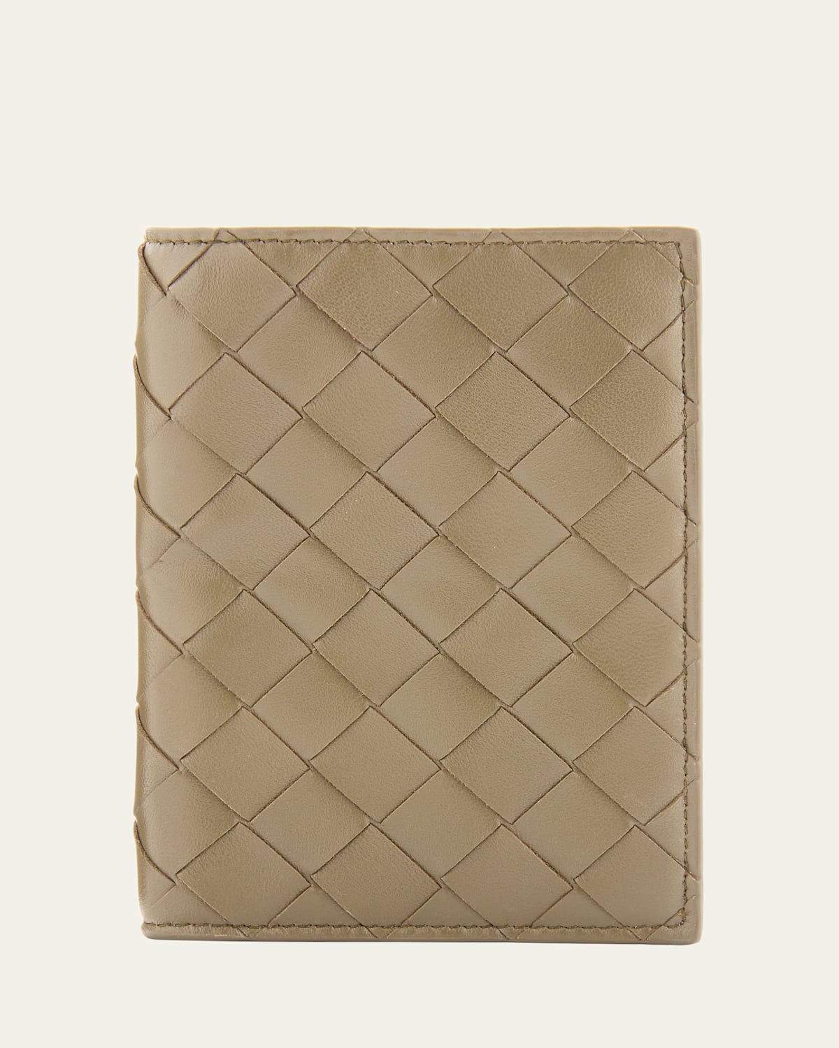 Bottega Veneta Leather Passport Case In Green