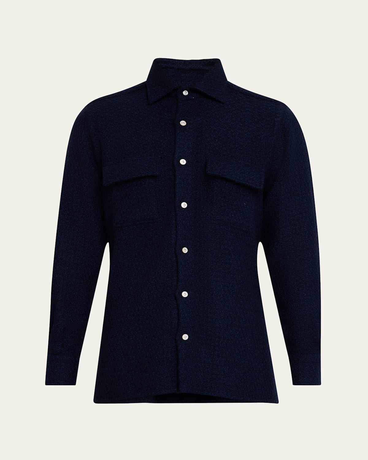 KITON MEN'S CASHMERE BASKETWEAVE SHIRT JACKET 
