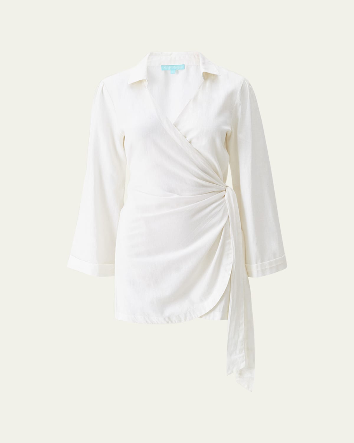 Shop Melissa Odabash Ruby Wrap Mini Dress Coverup In Ivory
