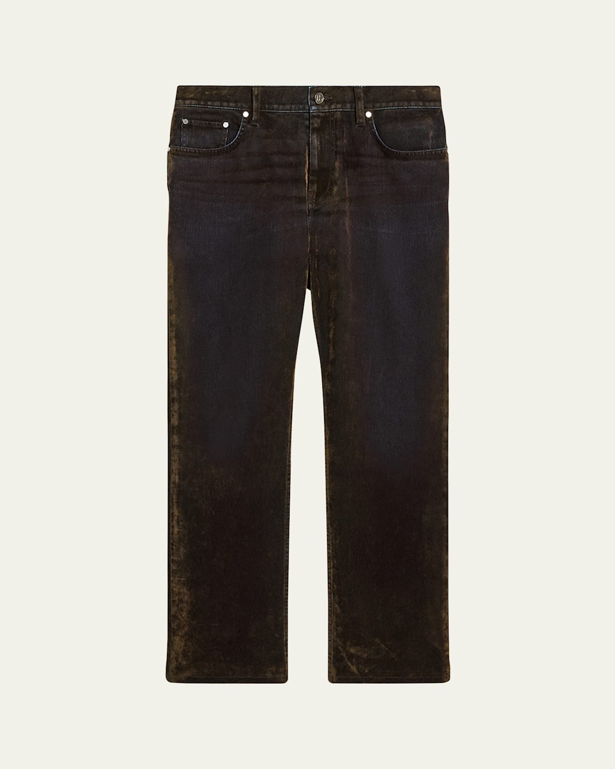 Men's Slim-Fit Flocked Denim Jeans