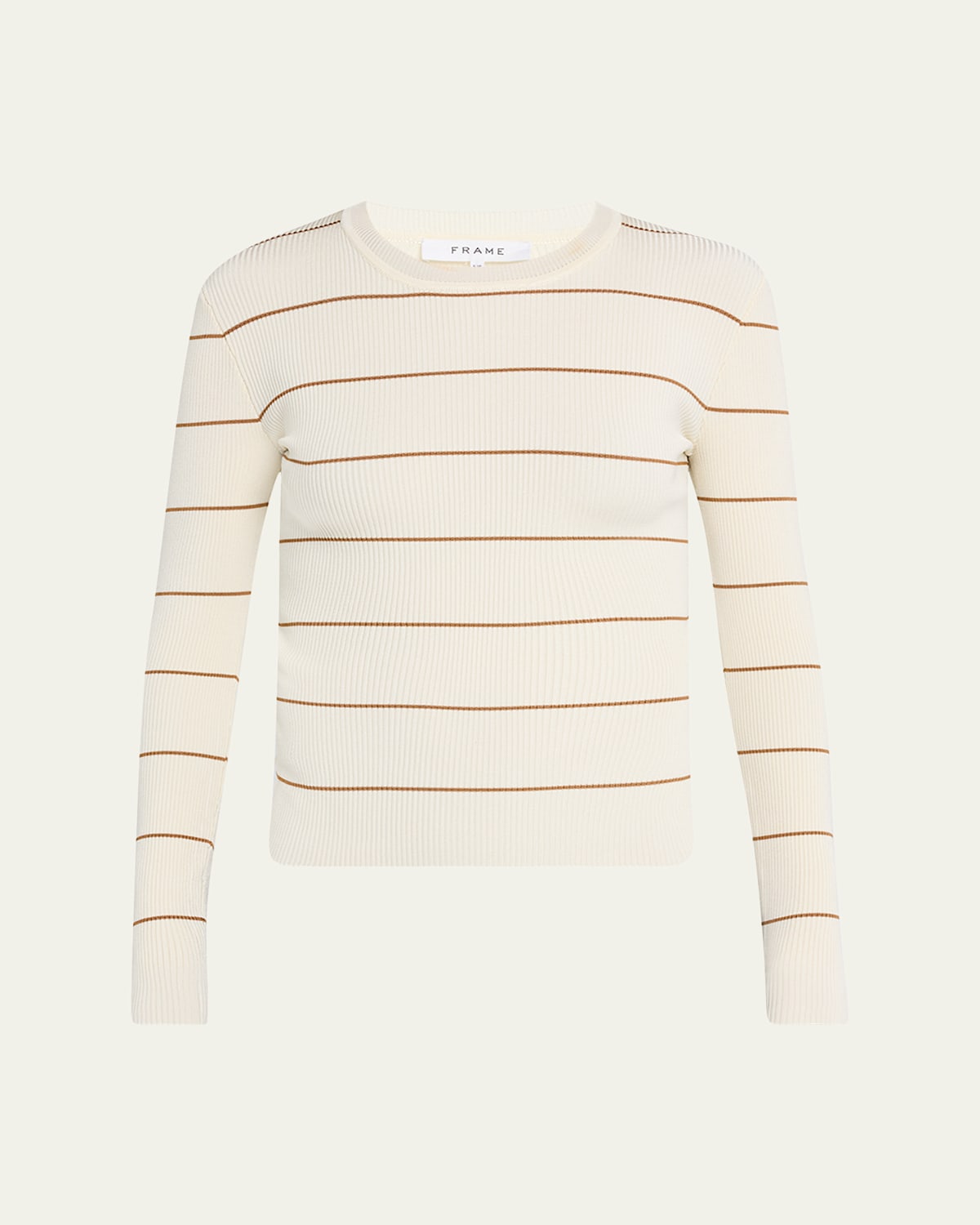 Stripe Rib-Knit Crewneck Top