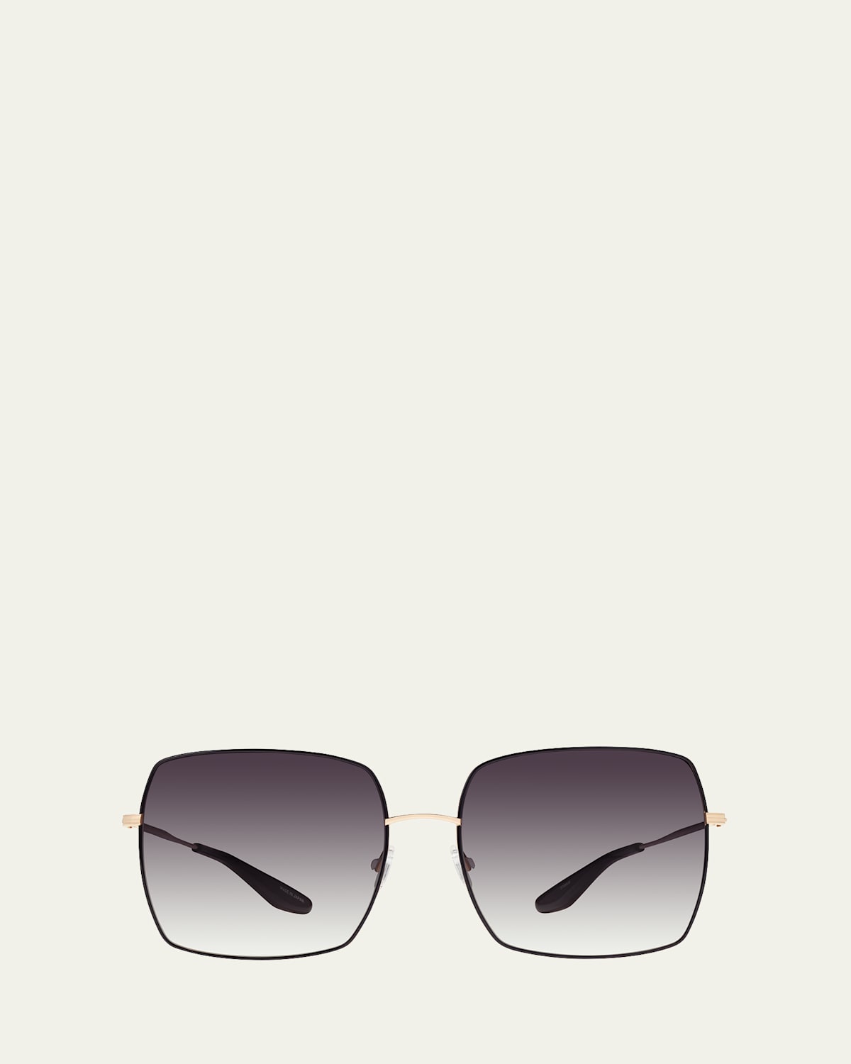 Barton Perreira Folasade Titanium Square Sunglasses In Gold Jet Enamel Smolder