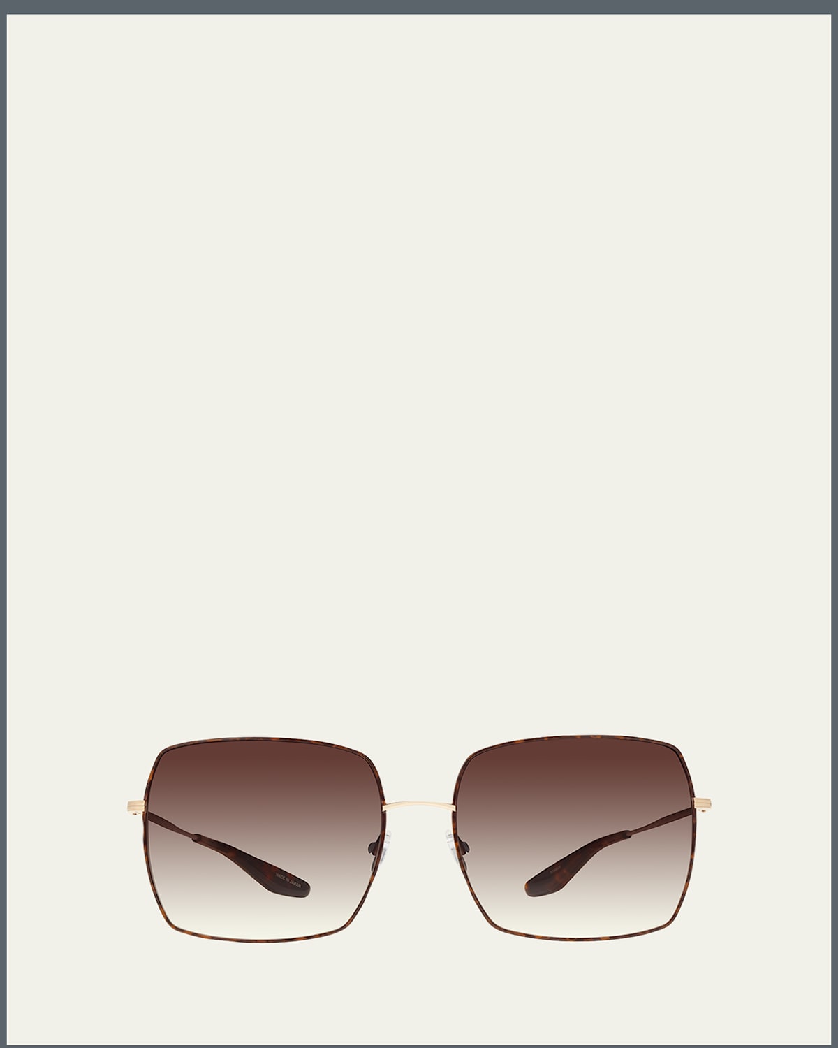 Barton Perreira Folasade Titanium Square Sunglasses In Folasade Gold Tortoise Enamel Smokey Topaz