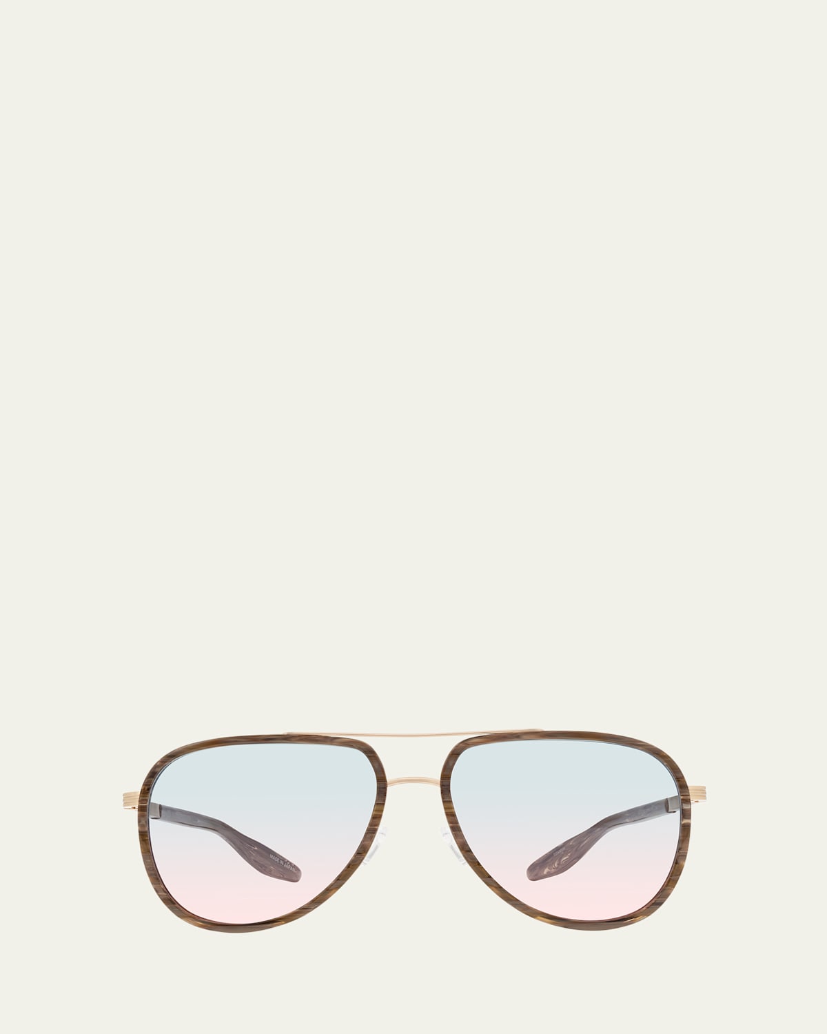 Barton Perreira Cani Titanium Aviator Sunglasses In Neptune Gold Pool Party
