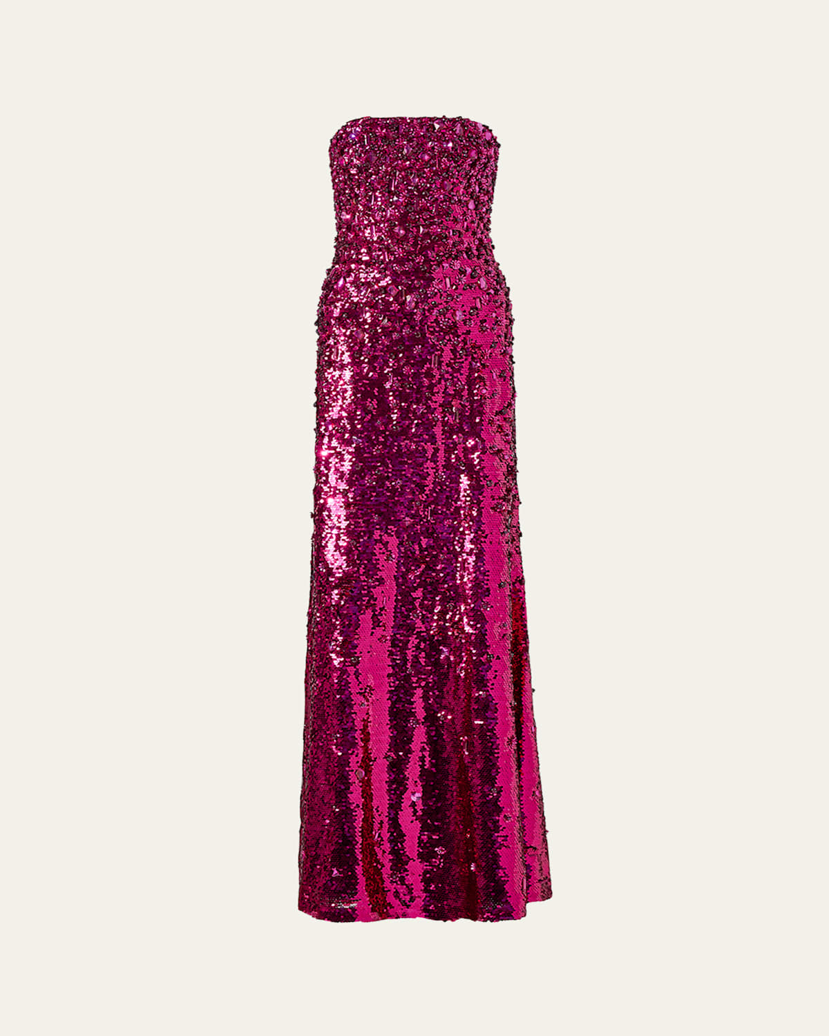 Carolina Herrera Sequin-embellished Maxi Dress In Berry