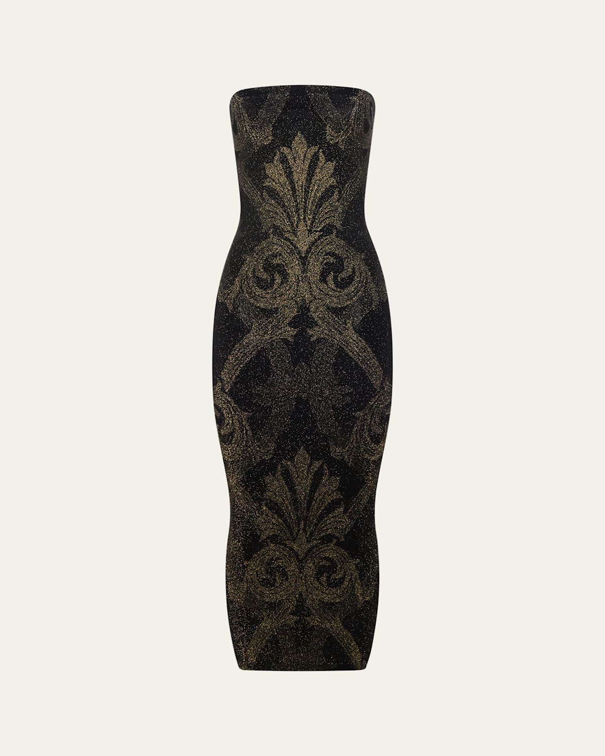 x Etro Strapless Metallic Jacquard Midi Dress