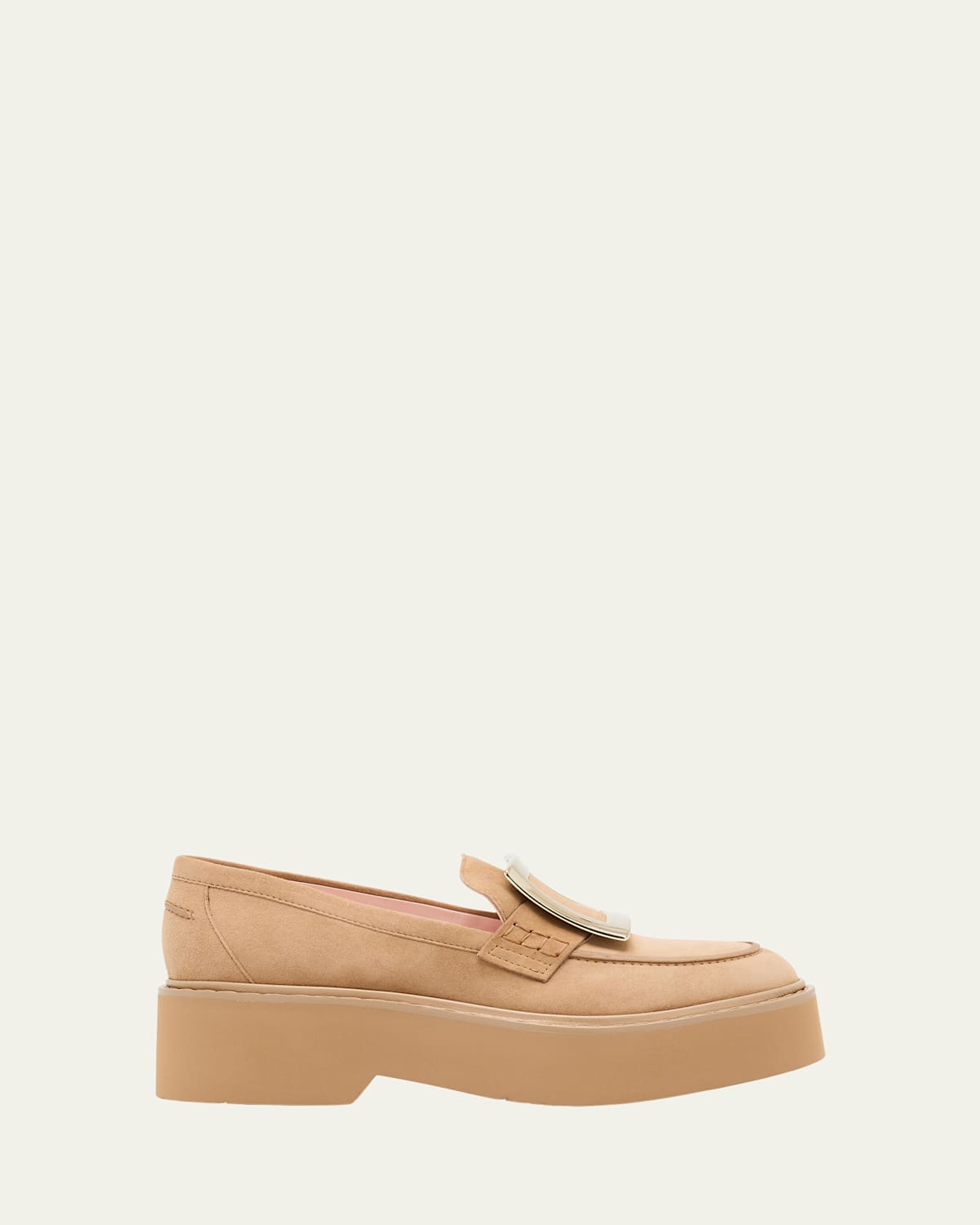 Viv Rangers Suede Metal-Buckle Loafers
