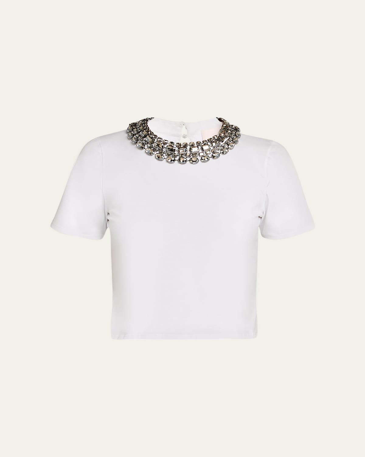 Cropped Crystal-Embellished Tee