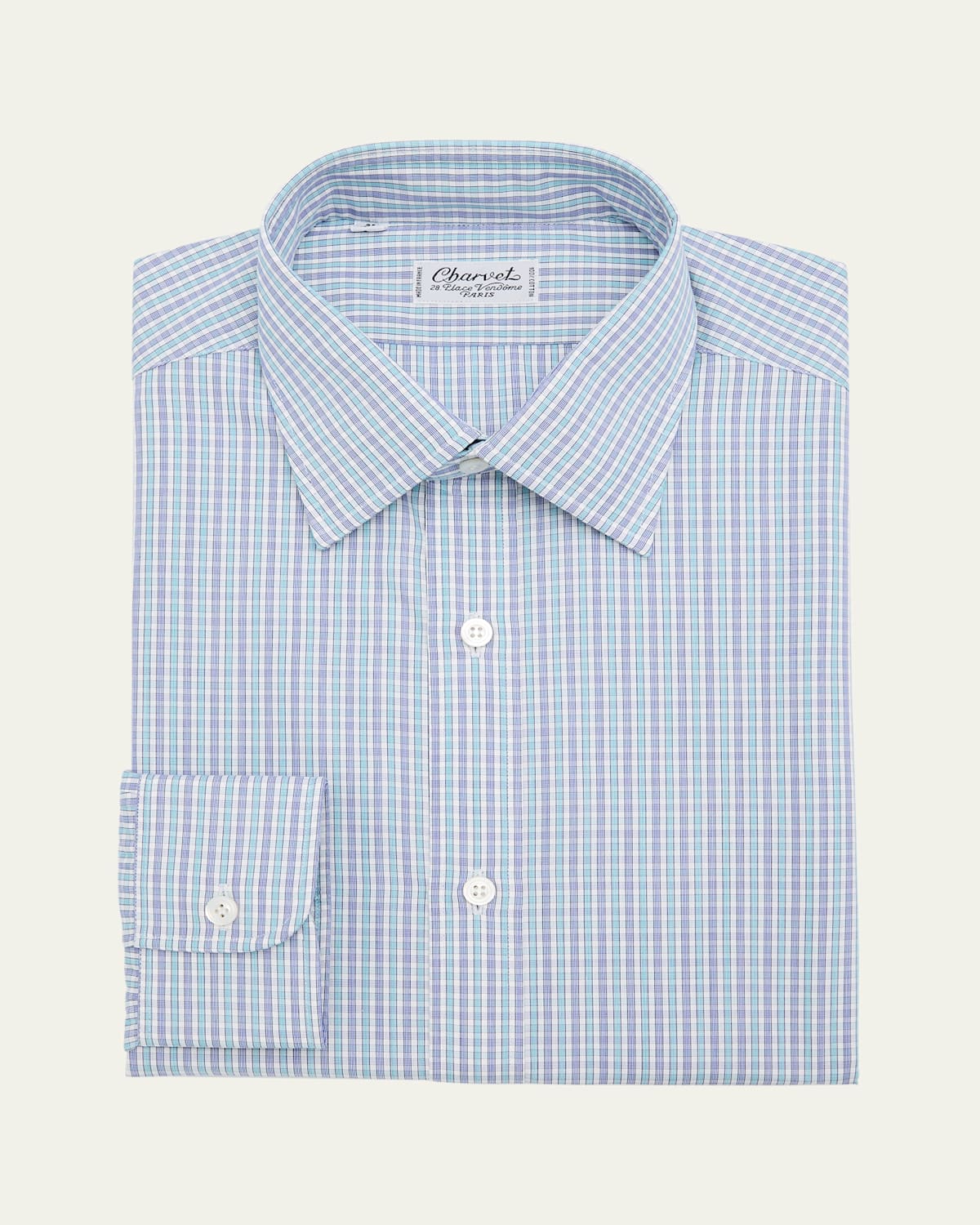 Men's Cotton Mini Check Dress Shirt