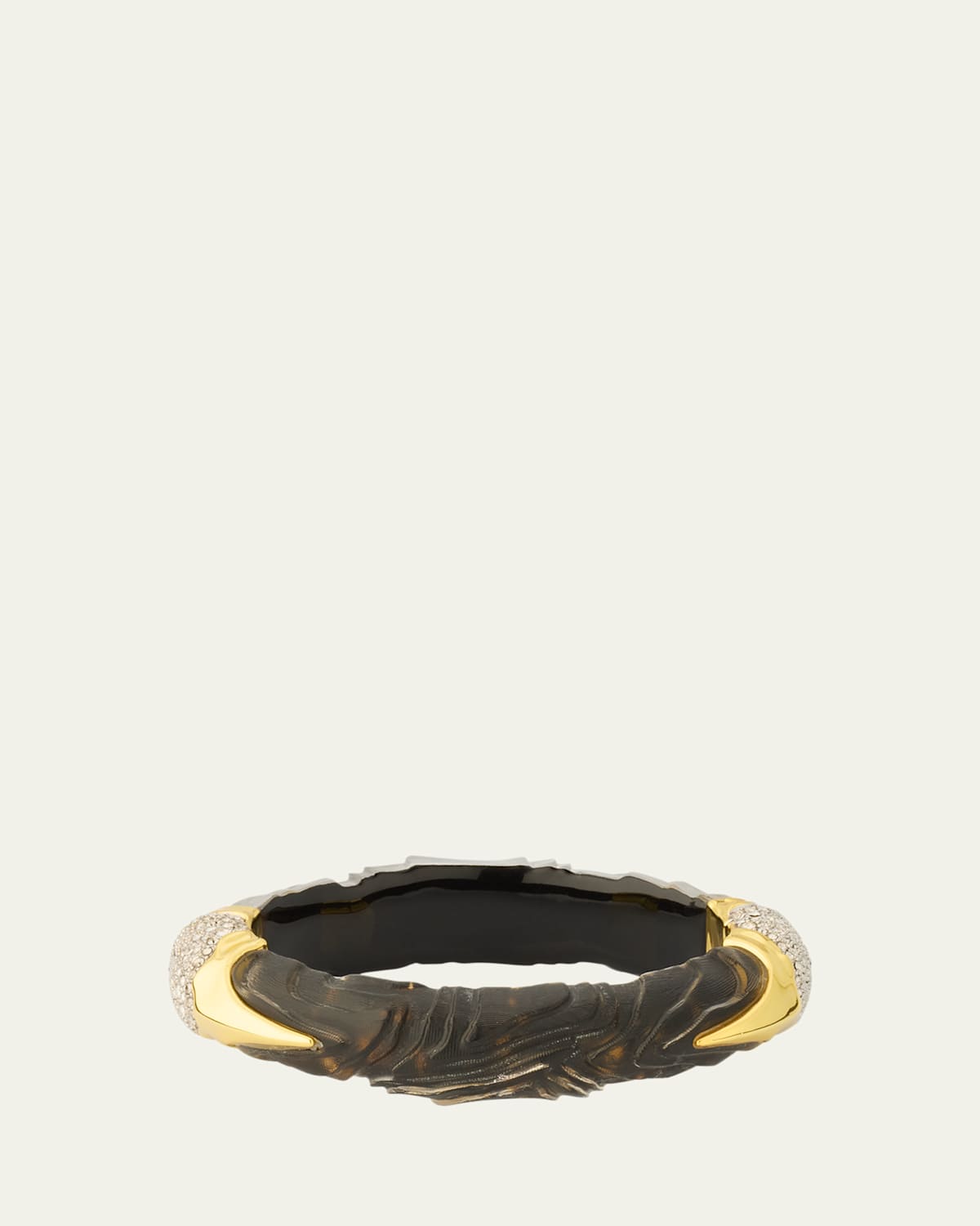 14K Gold-Filled Brass Madera Crystal & Lucite Hinge Bracelet