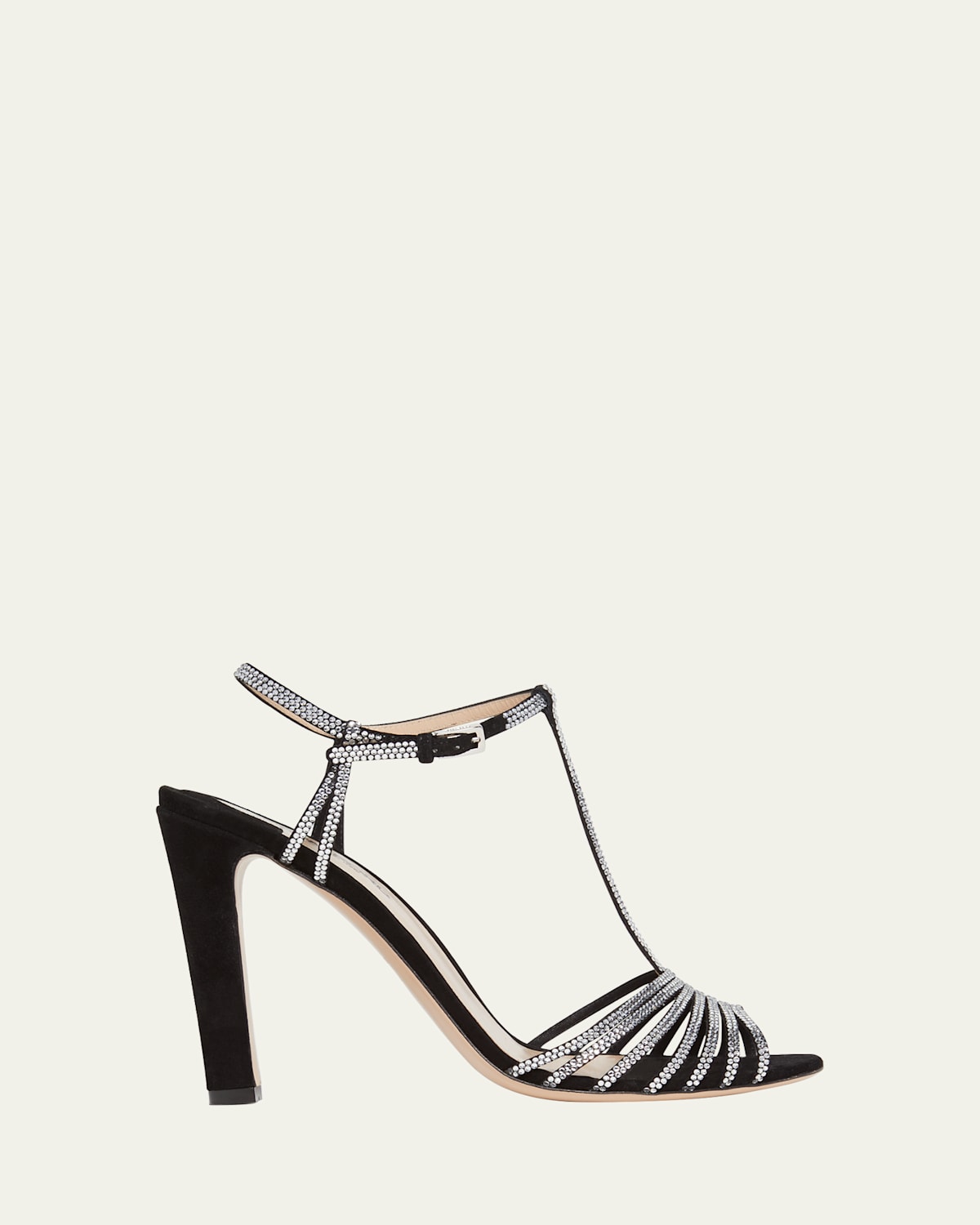 Tom Ford Jerry Suede And Crystal Strappy Sandals In Black Crystal