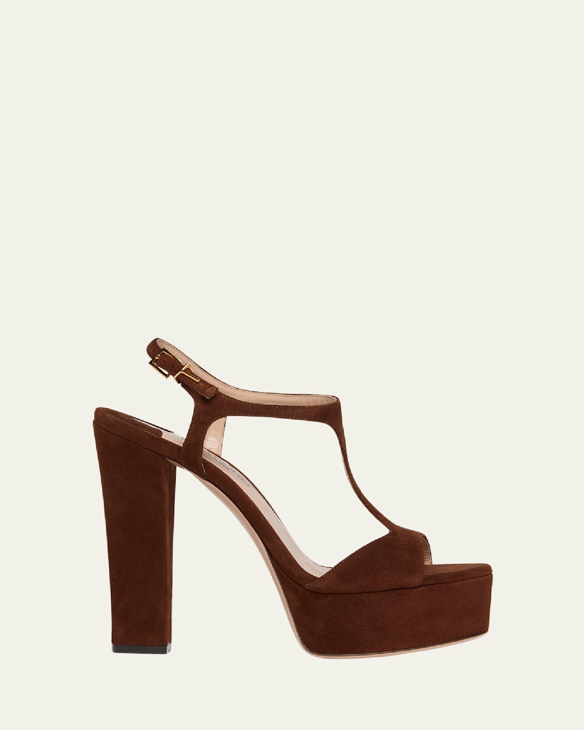 Tom Ford Angelina T-strap Platform Sandal In Dark Whiskey