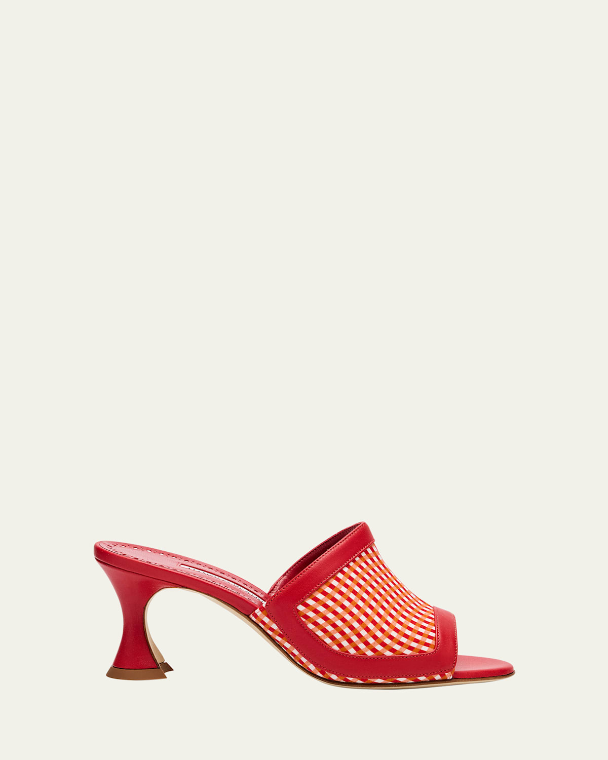 Manolo Blahnik Rimawi Heel Mules In Red Pattern