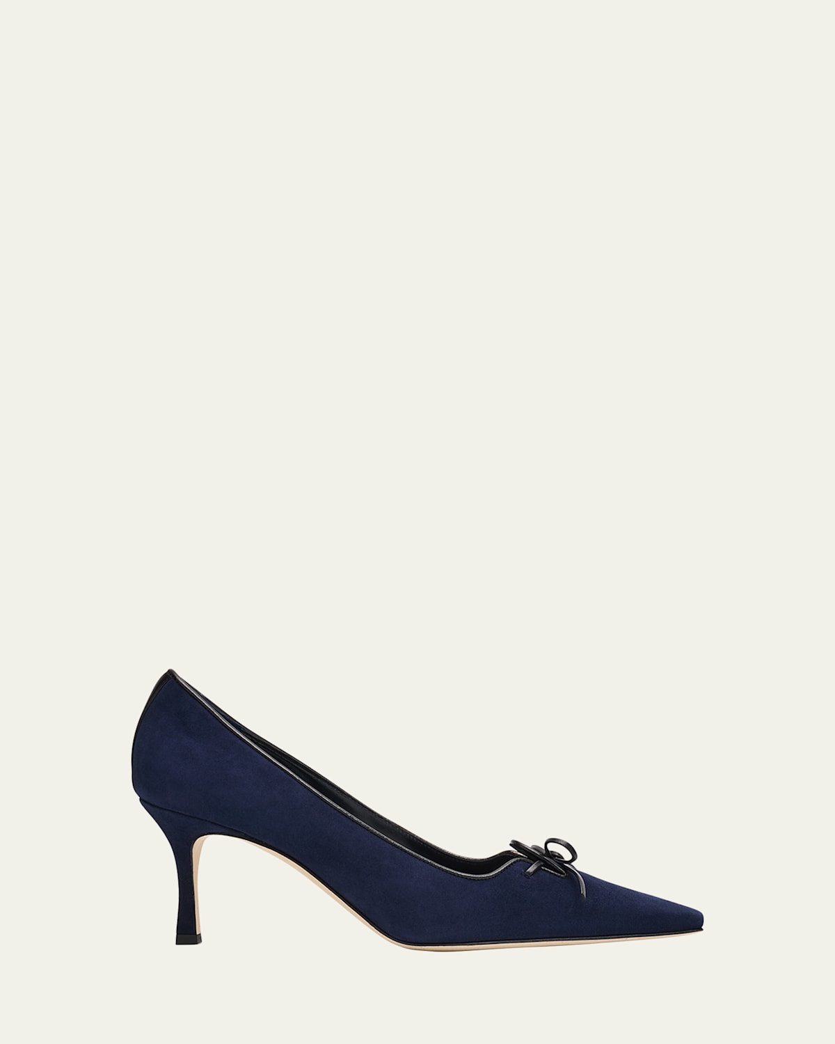 MANOLO BLAHNIK ZAMAN SUEDE BICOLOR LACE-UP PUMPS 