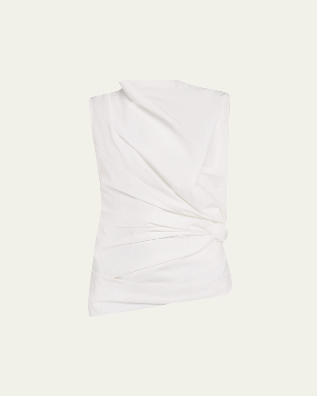 Jil Sander Ruched High-neck Top In Optic Whit