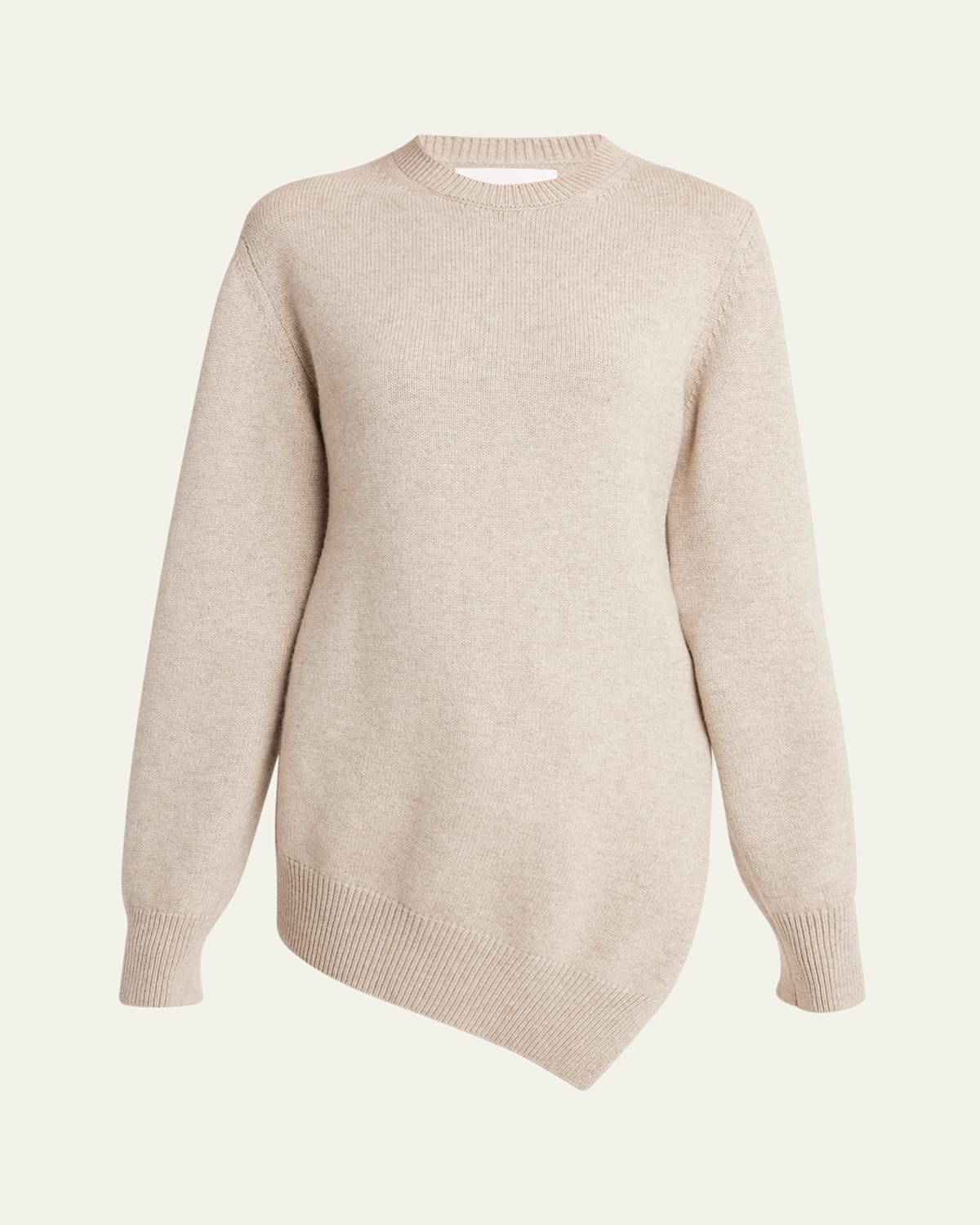 Jil Sander Cruise Asymmetric Wool Cashmere Sweater In Slimer