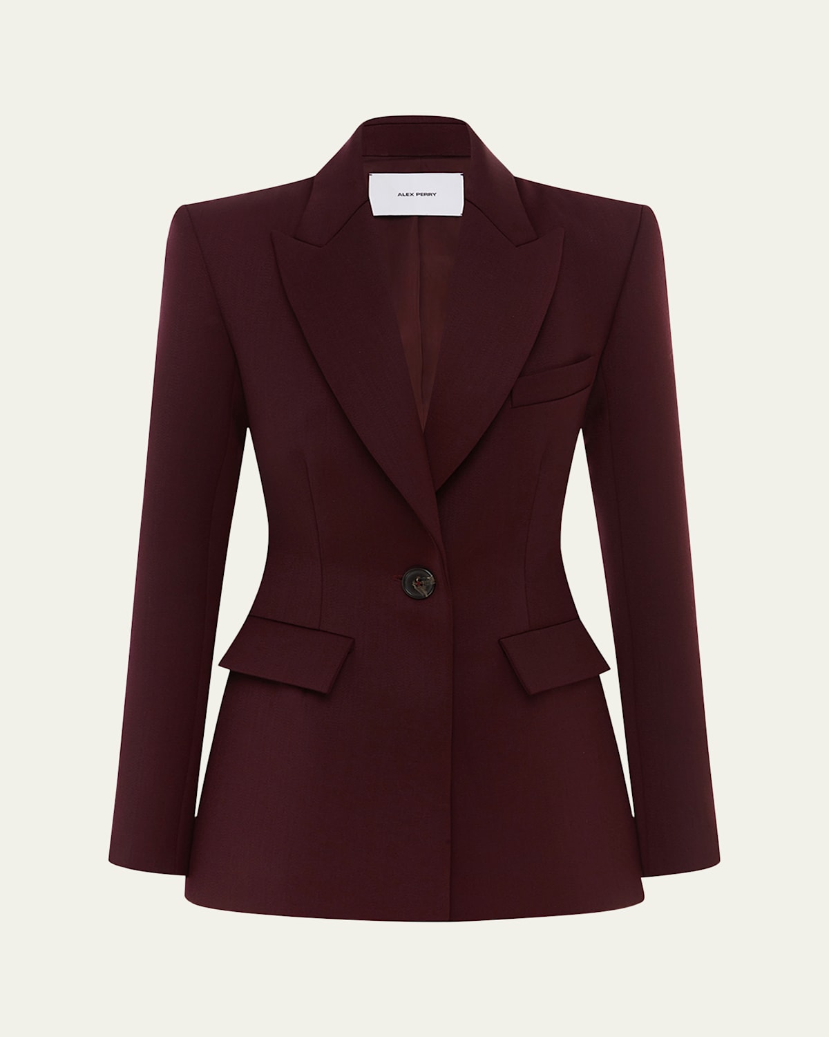 Alex Perry Fitted Wool Suiting Blazer In Wine