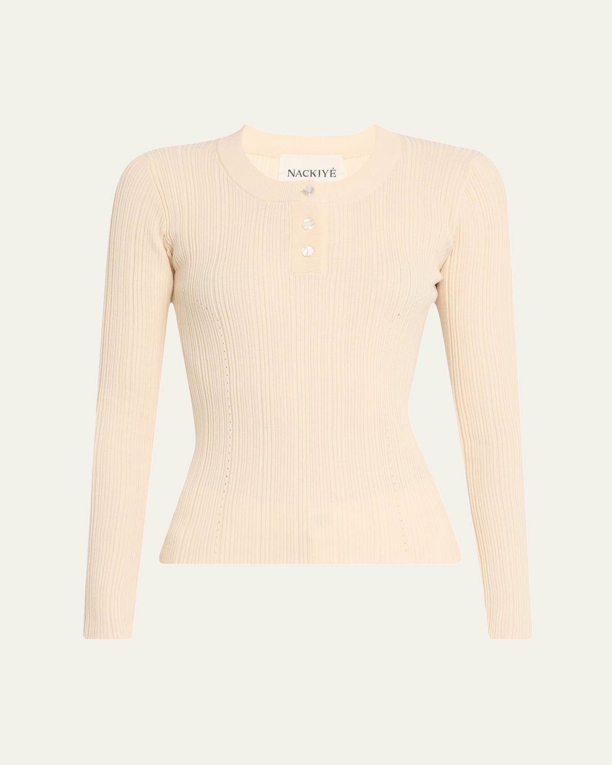Long Sleeve Fine Ribbed Knit Top