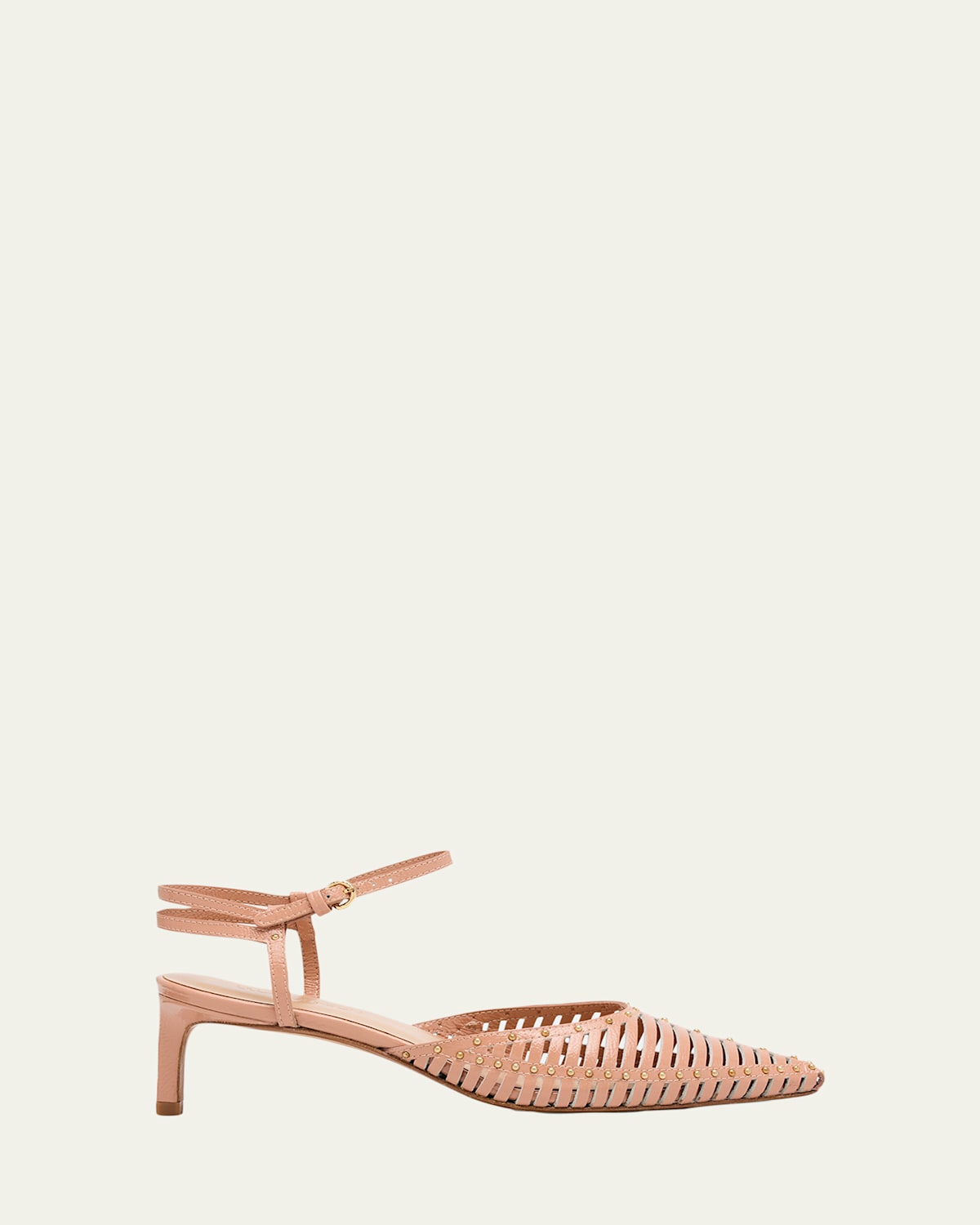 ULLA JOHNSON FRANCINE CAGED LEATHER ANKLE-STRAP PUMPS 